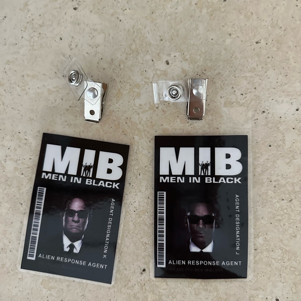 Men in Black badges MIB